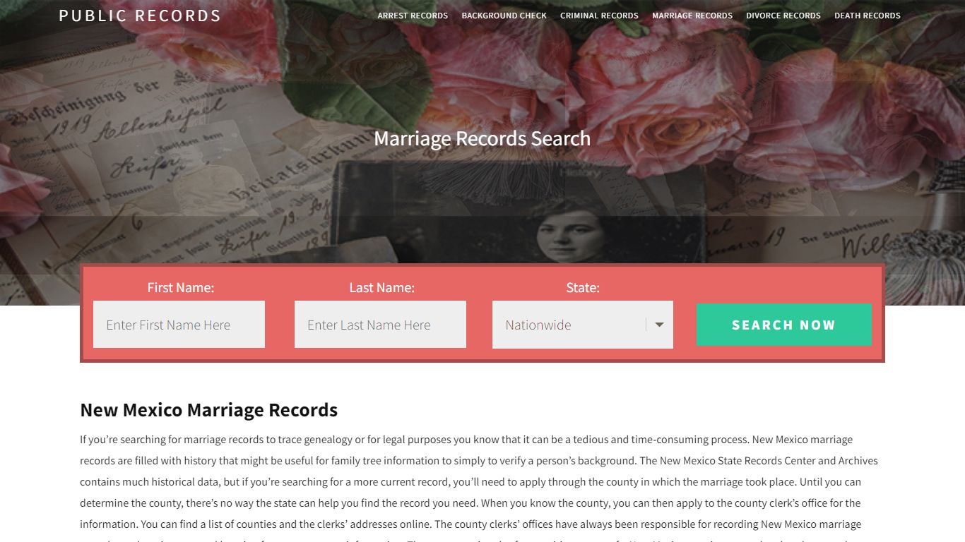 New Mexico Marriage Records | Enter Name and Search. 14Days Free